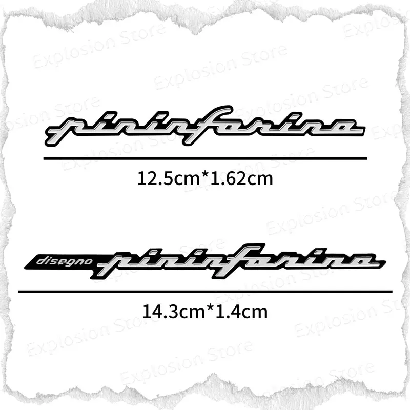 1Pcs Aluminum Badge pininfarina disegno for Hyundai matrix Tucson ElantraTIBURON Emblem Badge Sticker Accessories