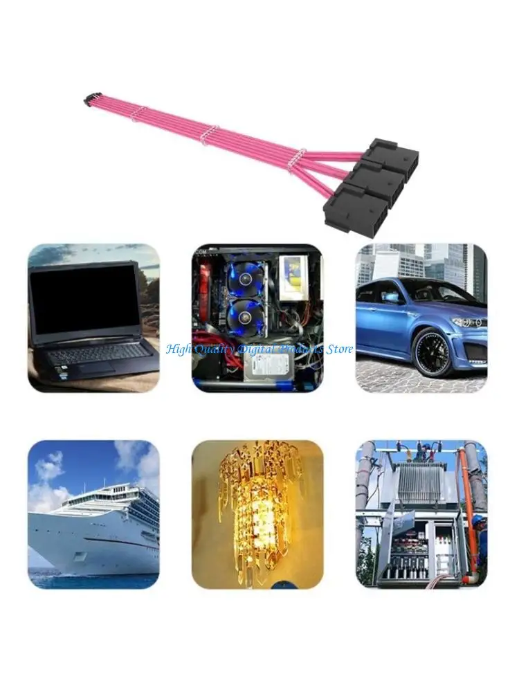

U2JE Advanced PCIE 5.0 Extension Cable for Gaming PC, 12+4Pin to 3x8Pin PCIe 5.0 Extension Cable Wire Support 600W Power