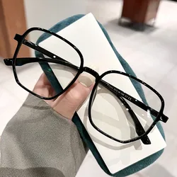Stylish Women's Image Glasses Square Frame Transparent Eyeglasses Trendy Anti-blue Light Computer Goggles New Fake Eyeware