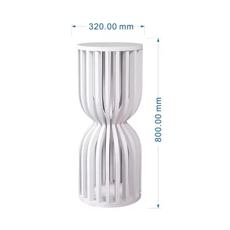 2026 Neu Moderner Weißer Geometrischer Blumenständer Römische Säule Hohle Desserttisch-Podeste T-Bühne Wegweiser-Hintergrund für Partys – Detail 3