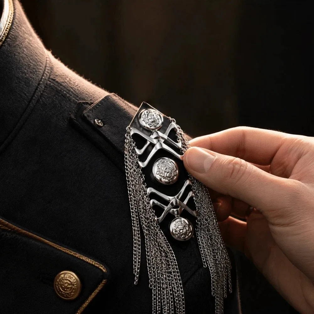 Classic Tassel Epaulettes Dynamic Visual Effects Group Uniform Collocations Shoulder Board Formal Event Dress Fancy Looks