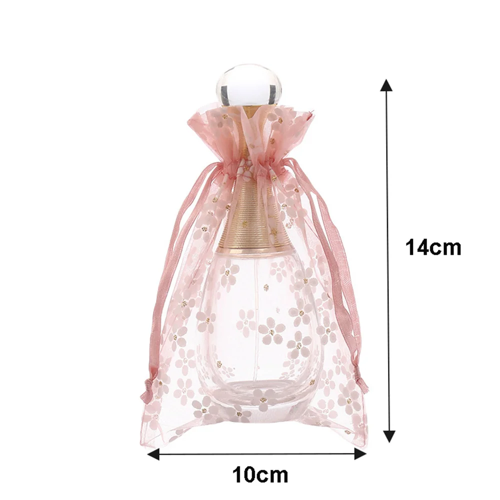 Drawstring Gift Bags Floral Display Bag for Jewelry Packing Adjustable Drawstring Pouch Wedding Gifts Organza Party