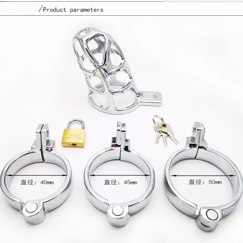 مثيرToyMetalCockCageMaleCBTCuckoldCockBallLengthAdjustableChastityCageBeltDevicePenisDickEroticloveLockRingBondageFetishBDSMGear