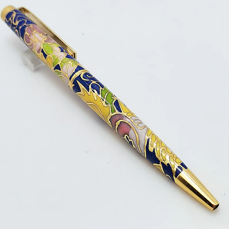 Cloisonne Ballpoint Pen with Chinese Style Literary Dragon and Phoenix Ball Pen Gift