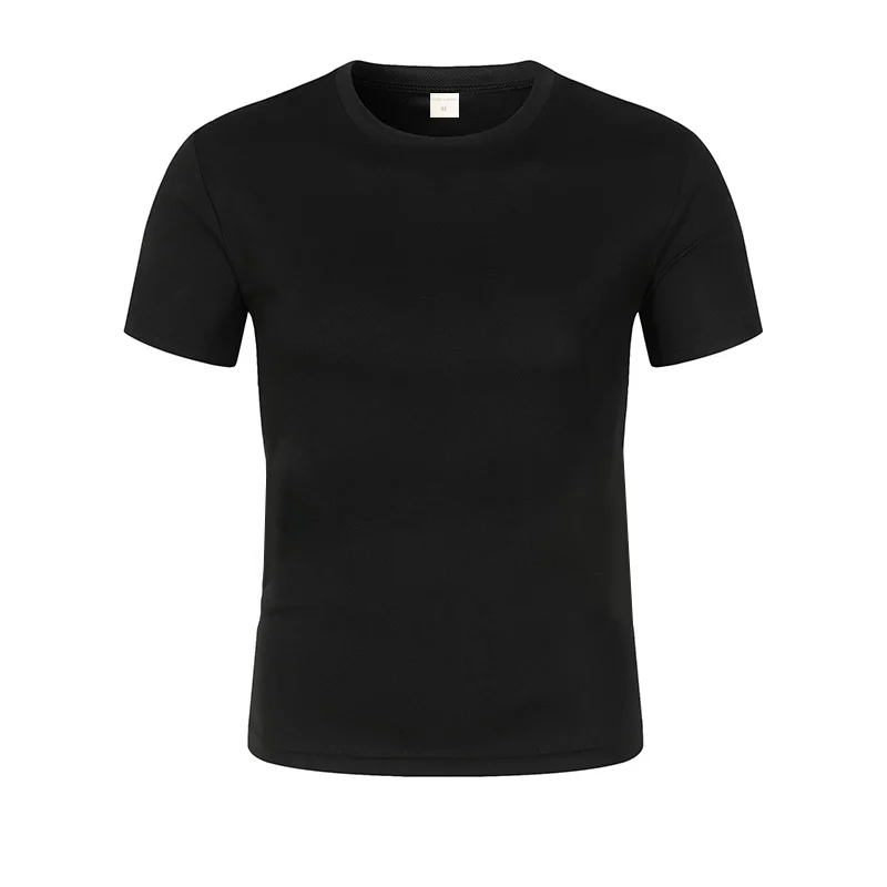 Mesh Ice Silk Men Summer T Shirts Solid Color Breathable Quick Drying Fitness Sports Running Tops Shirts For Men