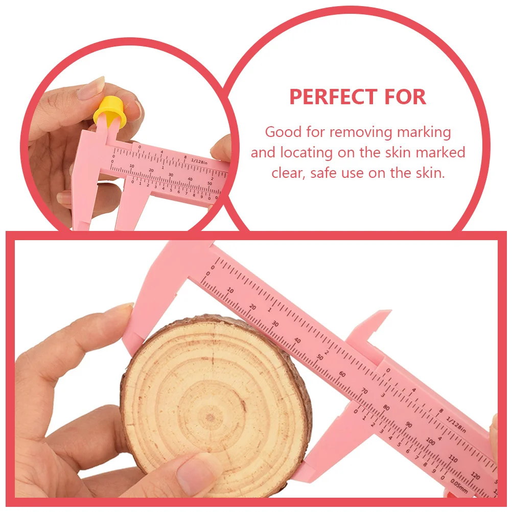 Règle de mesure des sourcils en plastique avec pied à coulisse de précision à double échelle pour le cartographie des sourcils, conception réutilisable et conviviale pour les soins de la peau