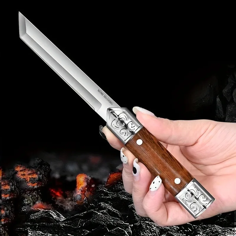 2PCS Portable knife kitchen steak knife cutting knife barbecue knife stainless steel straight knife household slicing knife