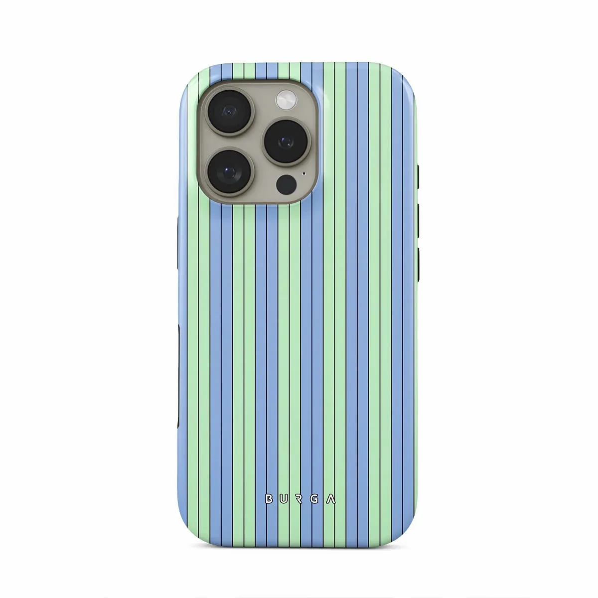 

BURGA Blue Green Stripes Phone Case for iPhone 16 15 14 13 12 11 Pro Max X XS XR XSMax 7 8 Plus Glossy Film Hard PC Cover