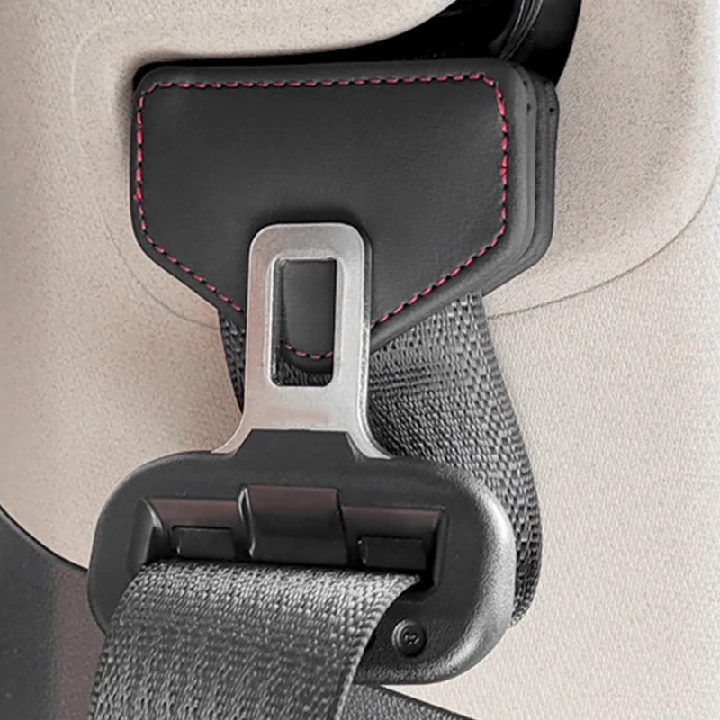 Colorful Car Seat Belt Clips Mini Magnetic Safety Belts Limiter Universal PU Leather Fixed Clip Car Accessories Interior 50x75mm
