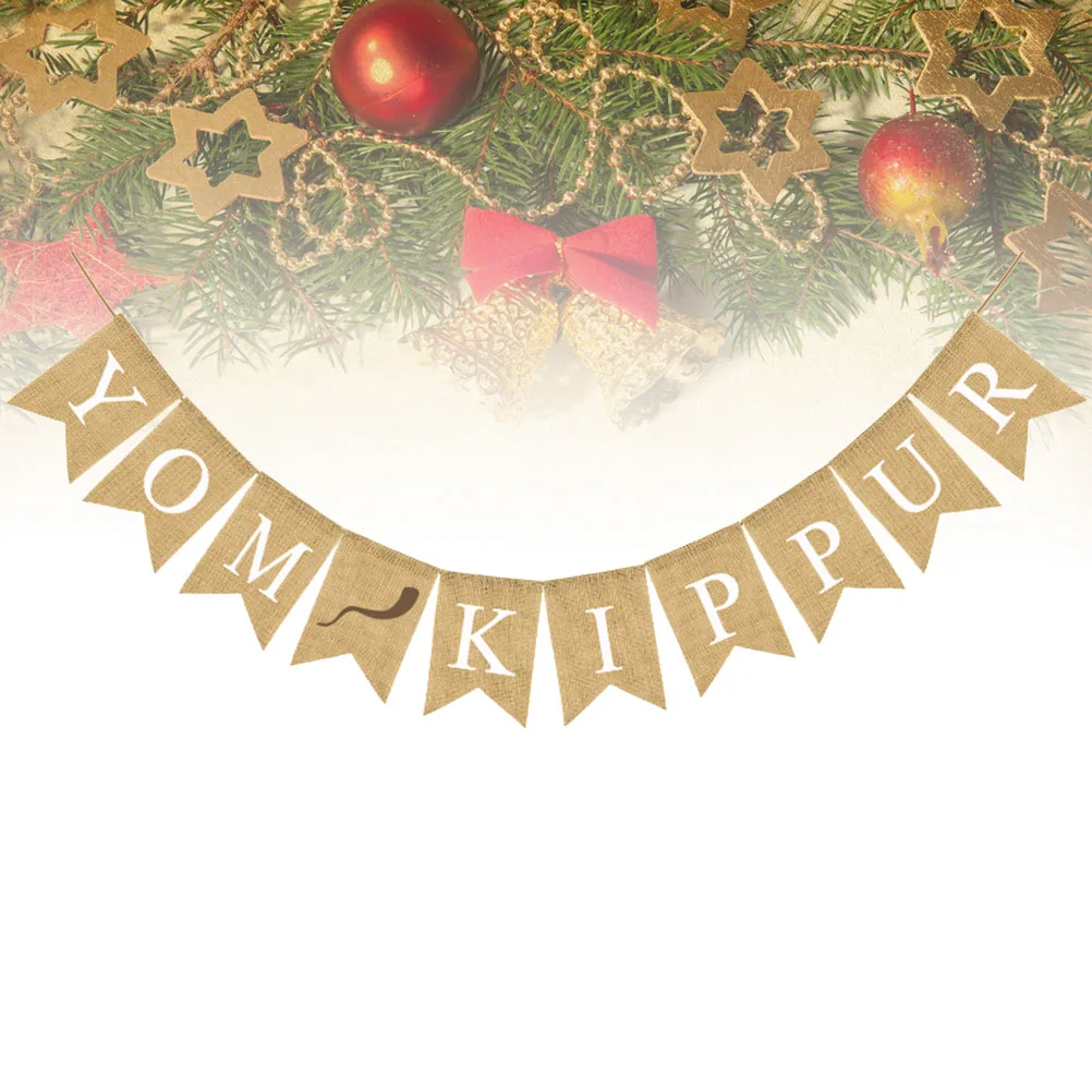 

Swallowtail Burlap Banner Garlands 10FT Linen for Holiday Reusable Bunting Flags Decoration
