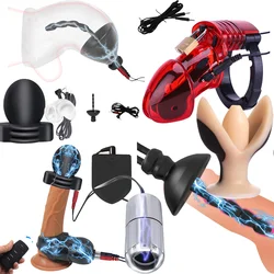 Prodotto del sesso Electrochock Accessorry Adulto SM Electro Anal Plug Mamilo brazadeira Galo Anel Penis Plug ,Estim Power box Toy