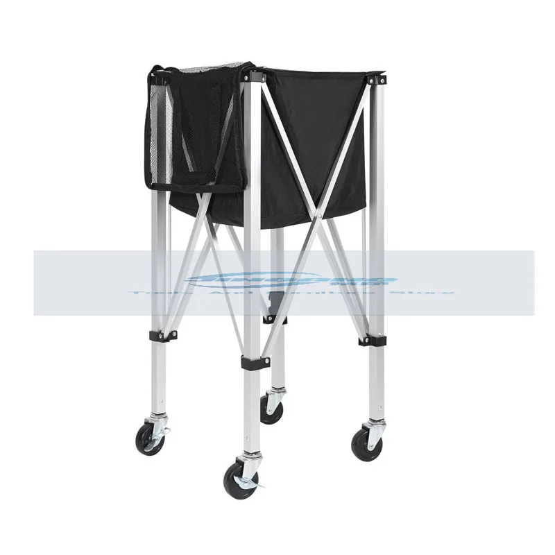 

Portable Folding Aluminum Alloy Volleyball Cart Football Basketball Mobile Ball Basket Tennis