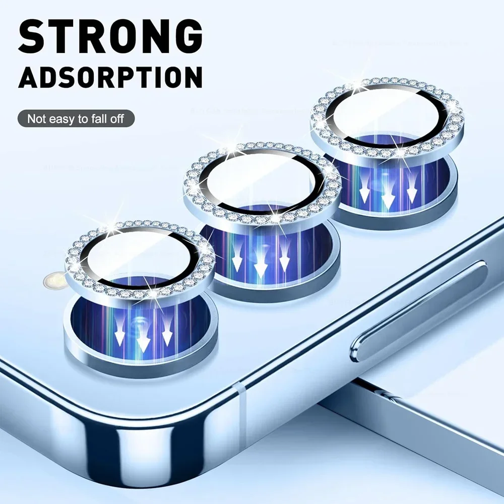 Diamond Camera Lens Protector Voor Samsung Galaxy A16 4G 5G A06 Glanzend Gehard Glas Terug Lens Legering metalen Ring Sumsung A16 16A