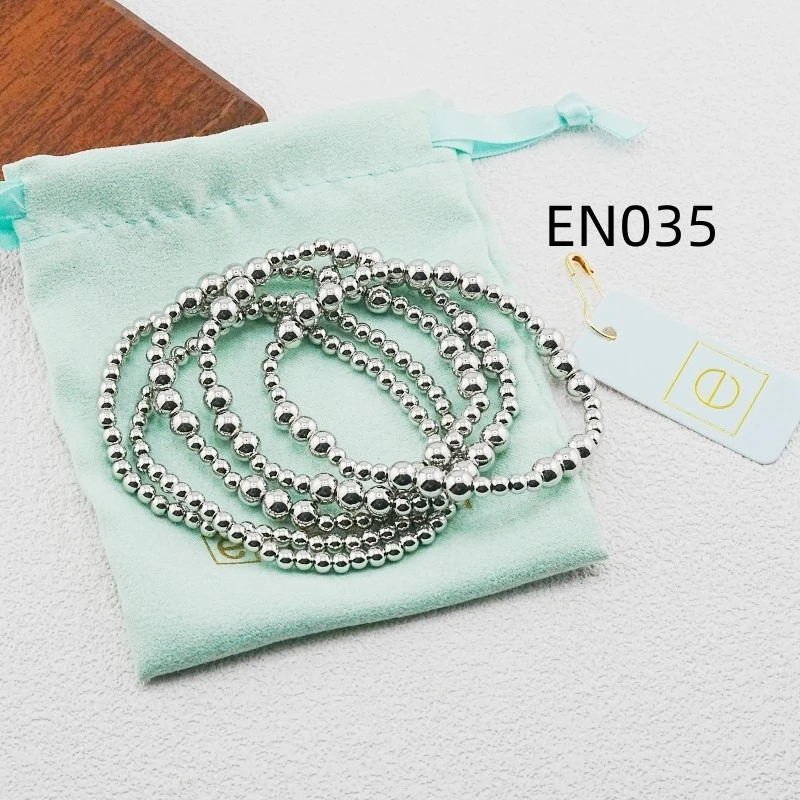 VKVVA Fashion Jewelry Silver-plated Daily Wear Multi-layer Pearl 5pcs Bracelet with Different Sizes Bead for Women Birthday Gift