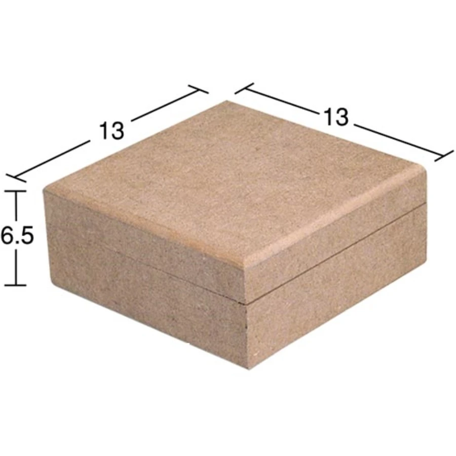 KU262 square pass box, unpainted raw wood Mdf box