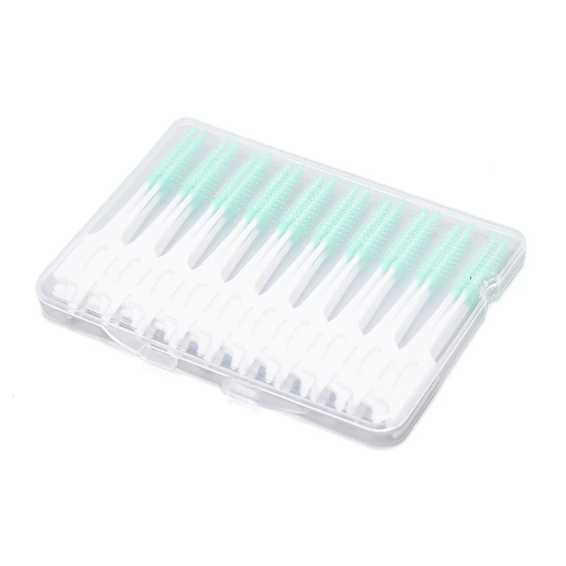 Cepillo Dental Interdental de Gel de sílice y plásticos, 40 piezas, limpiador bucal