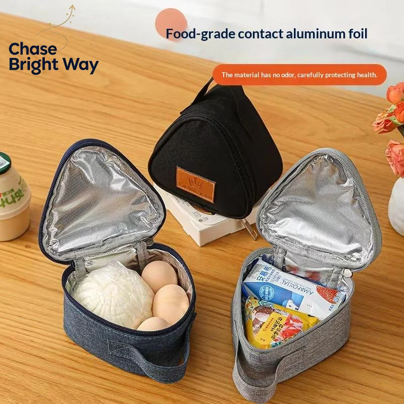 Portable Triangle Thermal Food Bag Multifunction Reusable Handheld Pouch For Onigiri Sandwich Egg Milk Breakfast