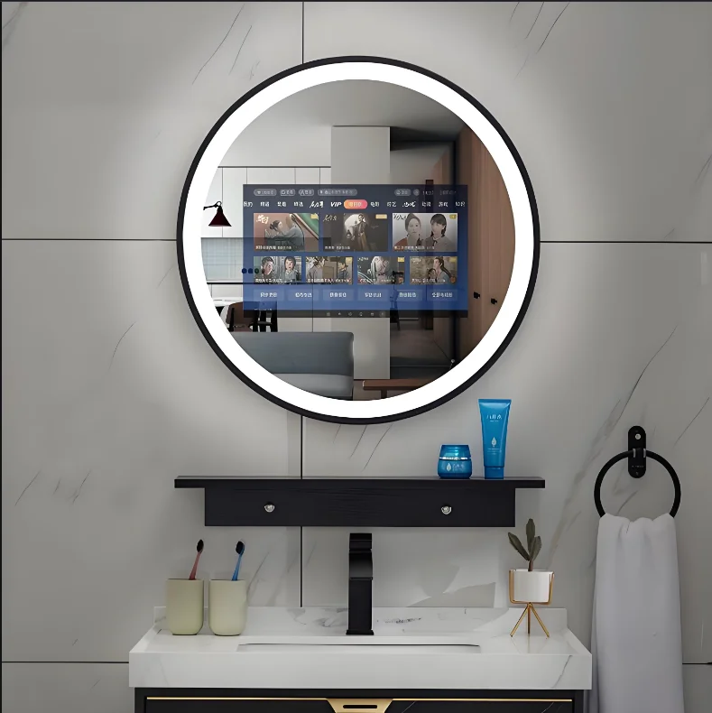 

Modern Home LED Smart Mirror With Touch Screen Android 11 Magic WIFI-for Hotels Graphic Design Solution