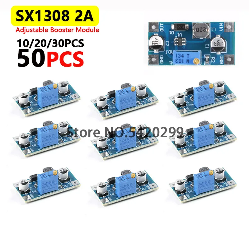 (10PCS~50PCS) SX1308 High current 2A DC-DC adjustable boost module