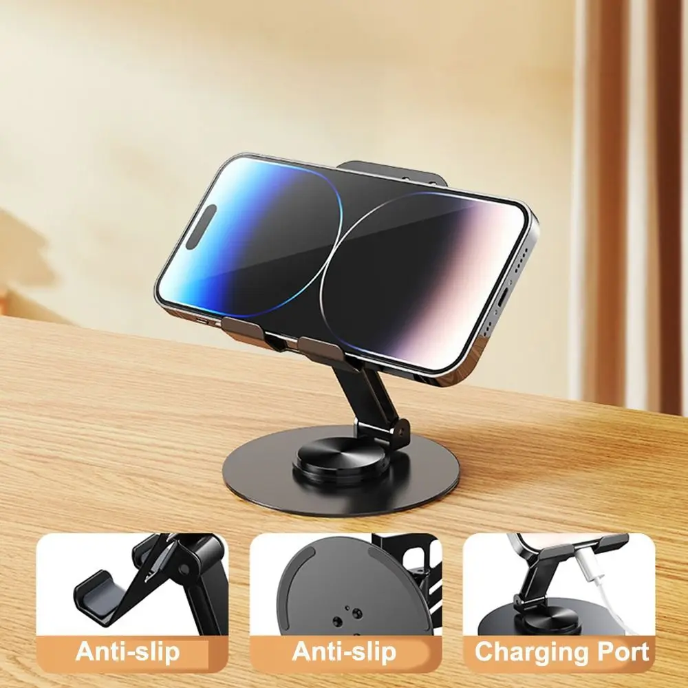 

Metal Mobile Phone Holder Adjustable Flexible Folding Desktop Tablet Stand Non-Slip 360 Rotate Live Mobile Phone Stand Mount