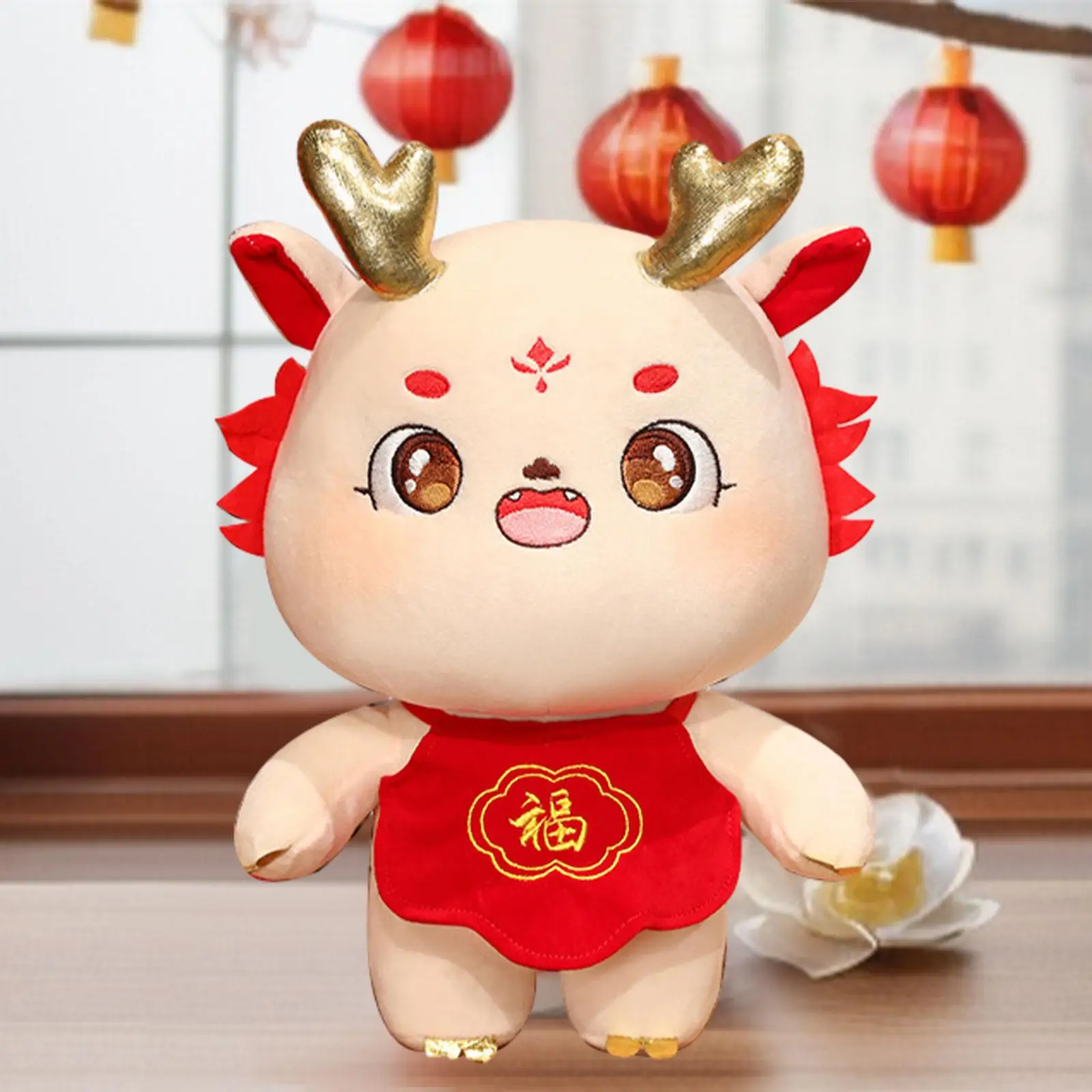 Chinese Dragon Plush Toy Cartoon Home Decor Photo Props Soft Dragon Stuffed Toy for New Year Gift Festival Party Favor Souvenir