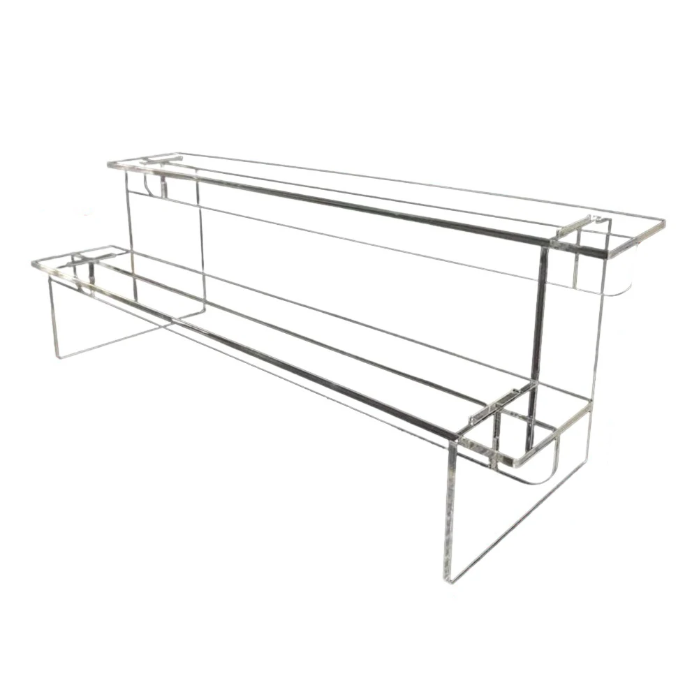 Acrylic Ladder Style Display Stand for Holding Small Decorative Objects Figurines and Collectibles with Construction