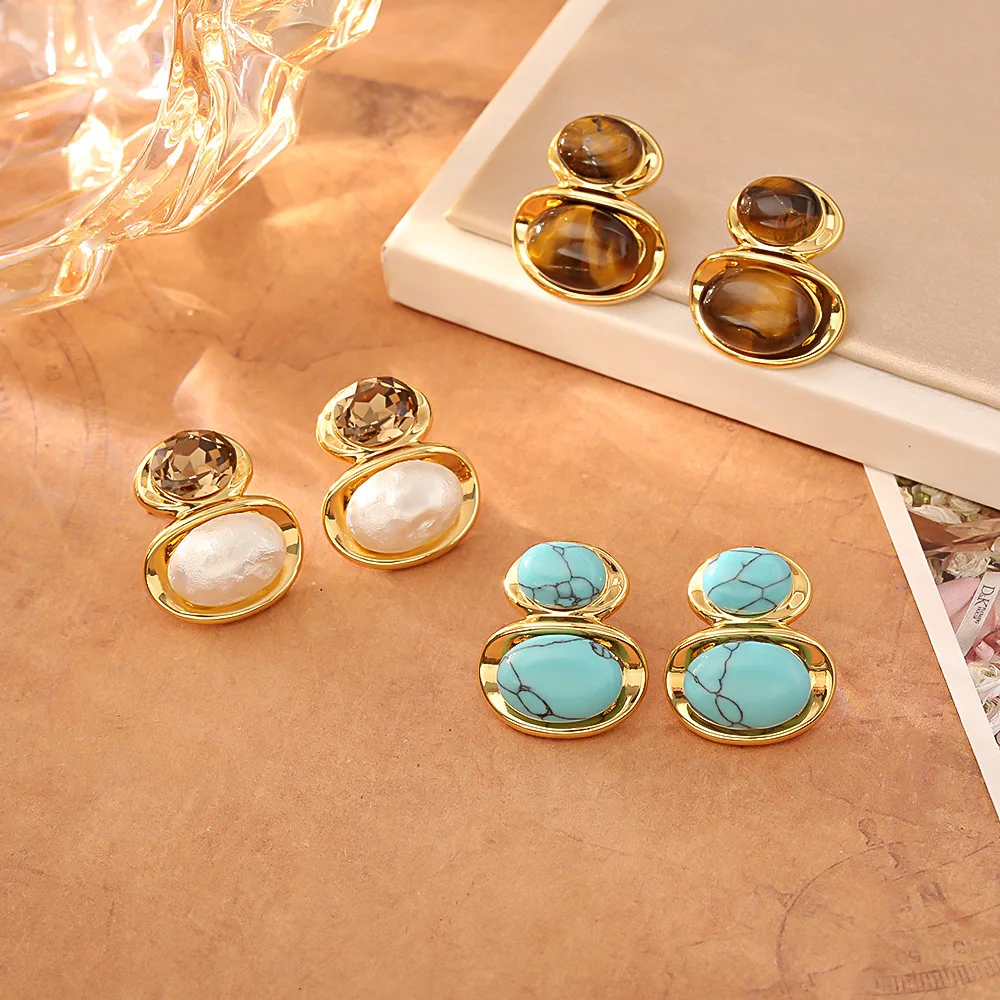 

Fashionable and exquisite high-end oval pearl earrings niche light luxury design temperament earrings commuter earrings