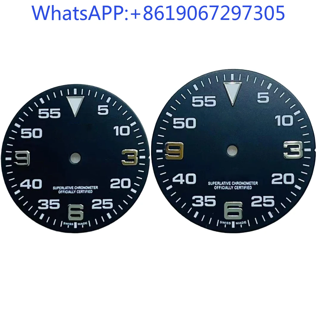 28.5/31mm Pilot 369 Arabic Air Sports Diving Watch Dial Suitable for NH35/36 Automatic Movement Blue Lume NH35 Case Mod Parts