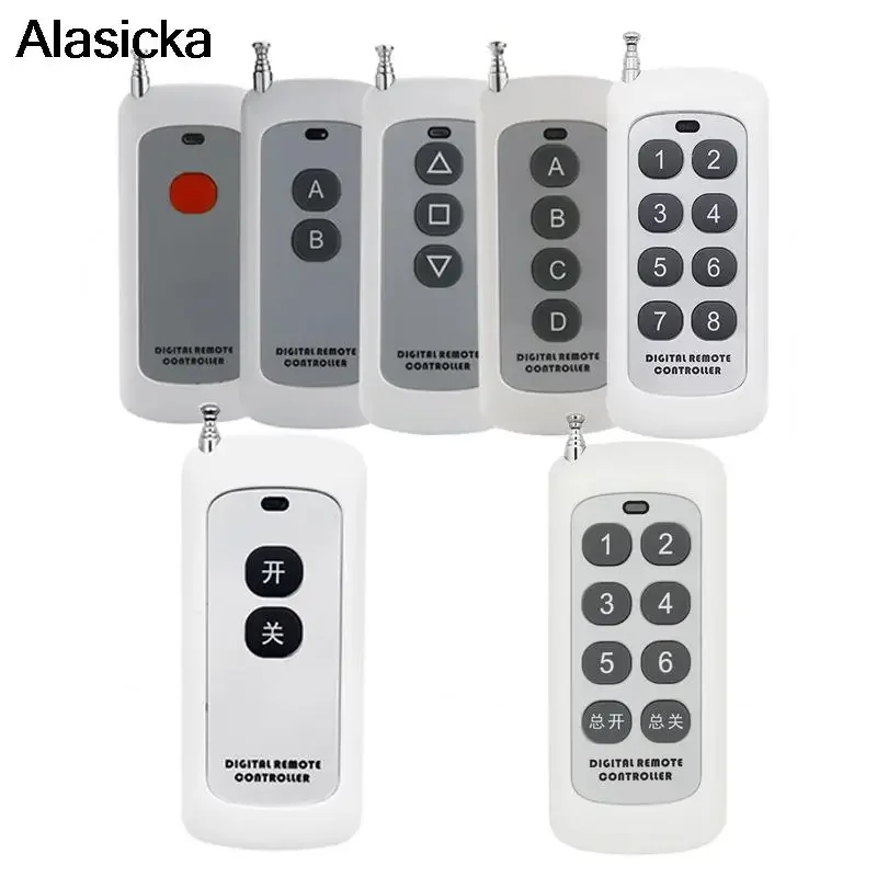 433Mhz Remote Control Learning Code 1527 RF Module Wireless 2/4/6/8 Button Antenna Reach 1000m Long Range Door Opener NO Clone