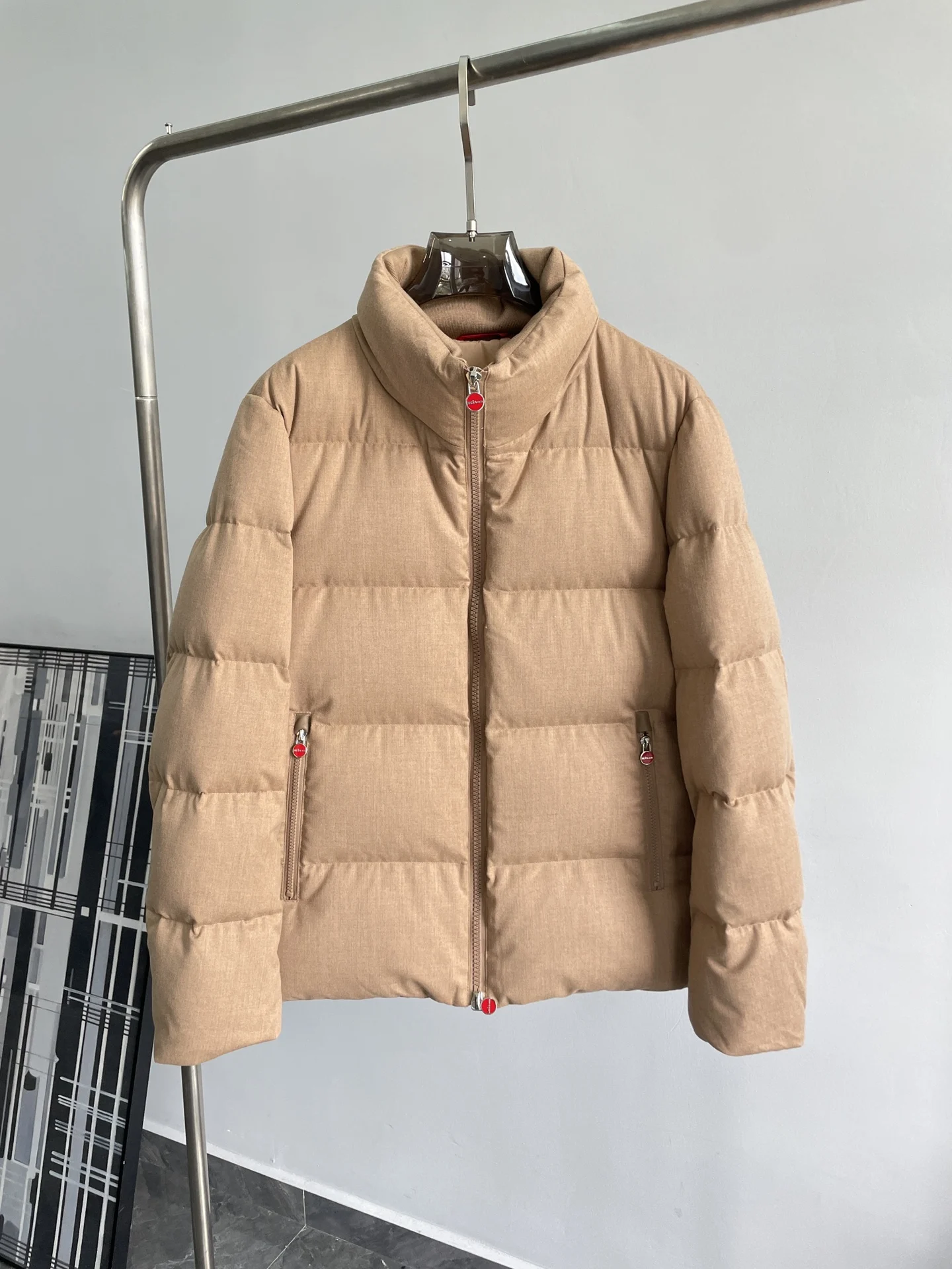 5DIKU Men's Early Autumn/Winter New Cashmere Knitted Fabric Zipper Down Jacket Casual Jacket, Size m-3XL