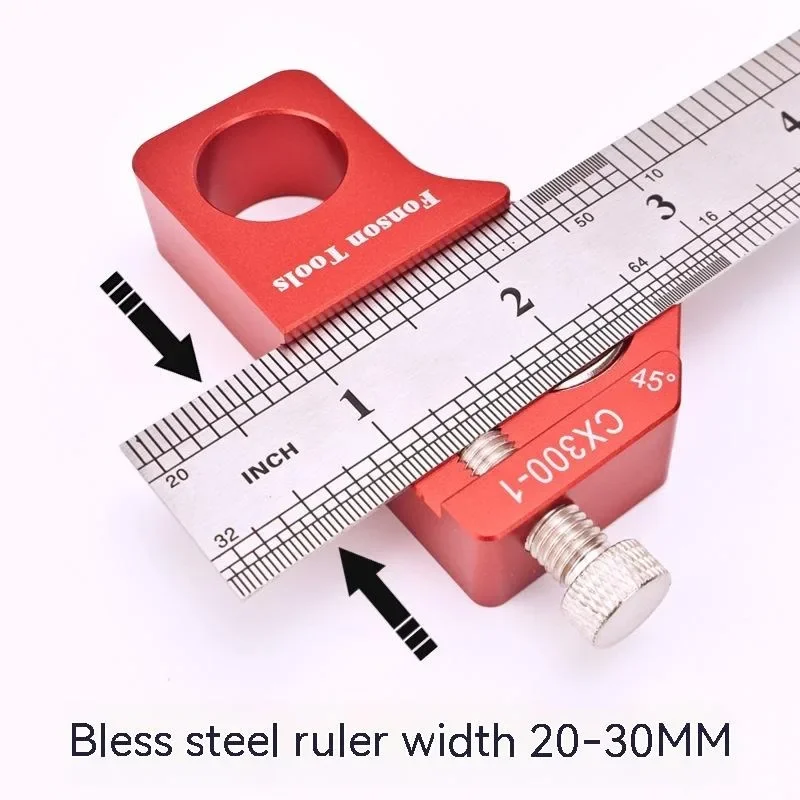 مسطرة فولاذية لتحديد المواقع كتلة 45/60/90 درجة زاوية خط الخط بمناسبة مقياس أدوات النجارة المربعة لتحديد موقع المسطرة