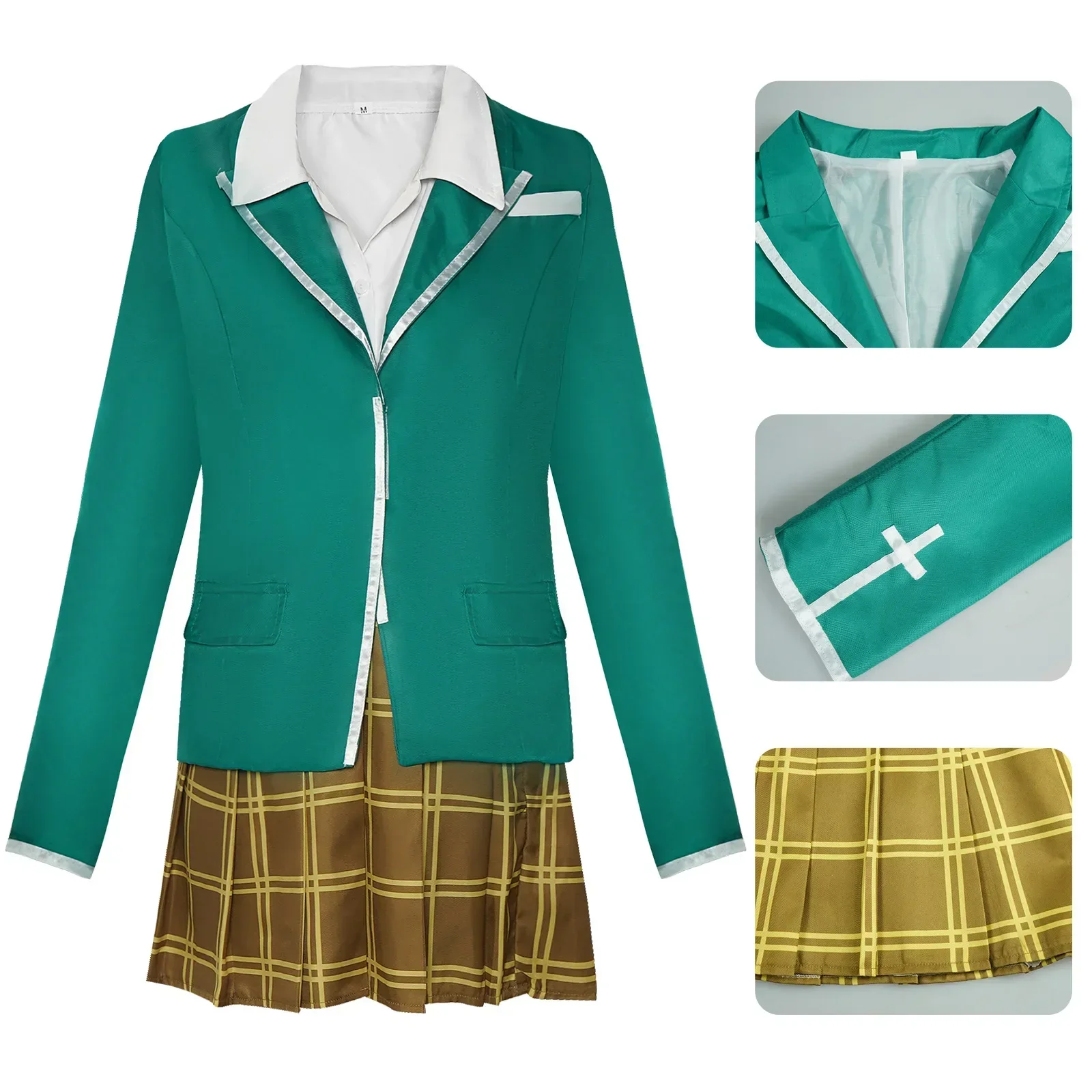 أنيمي روزاريو إلى مصاص دماء Akashiya Moka تأثيري حلي الكبار النساء زي مدرسي الثانوية مجموعة كاملة JK دعوى ملابس حفلات الهالوين