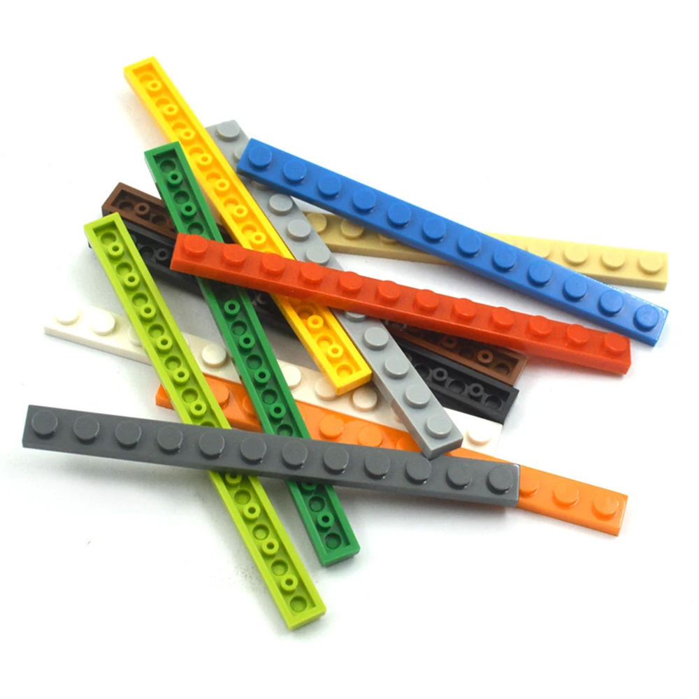 MOC 10PCS 1X12 Platte Bausteine Zahlen Bricks Assemblage Kit Hohe-Tech Bord Haus Ziegel Partikel DIY Idee Spielzeug Kind Geschenke