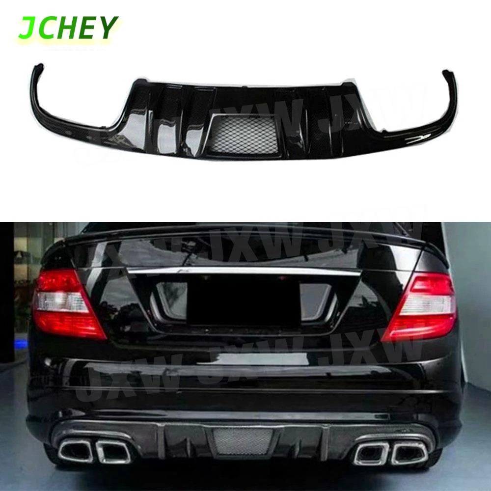 

JCHEY задний бампер из углеродного волокна, диффузор для Benz C Class W204 C63 седан для AMG 2008-2011, задний спойлер-диффузор для губ