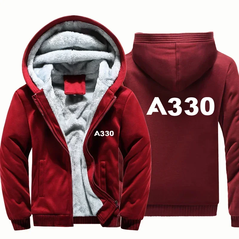 

Hot Autumn Winter Aviation Pilots Flight A330 Fleece Warm Wool Thick Men Coat Jackets Hooded Hoodies Sweatshirts