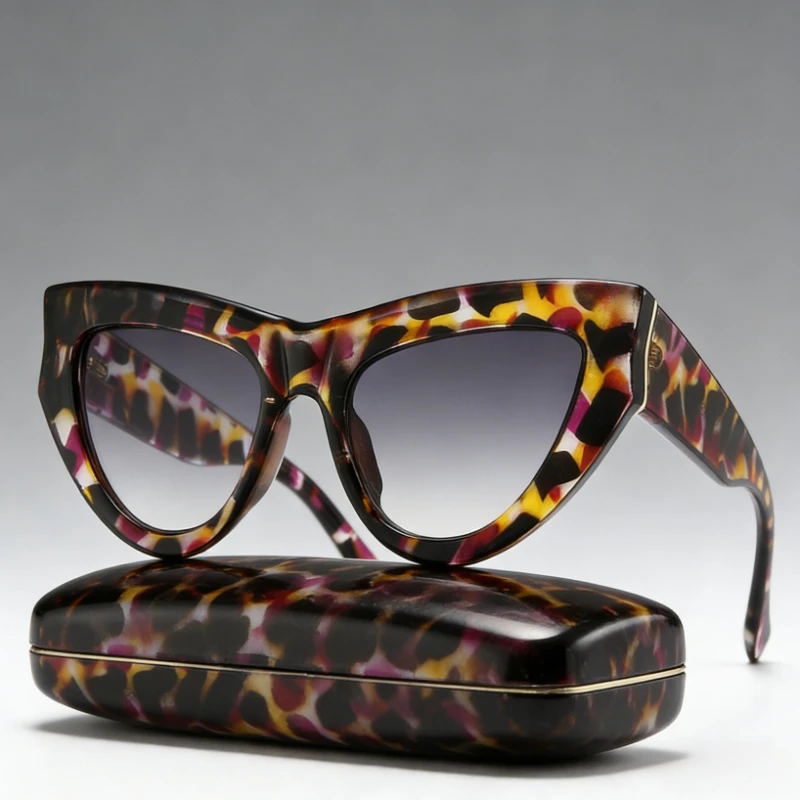 

Oversized Fashion Sunglasses Luxury Triangle Cat-Eye Stylish UV-Protective Sun Glasses Ladies Stylish Eyewear Shades UV400