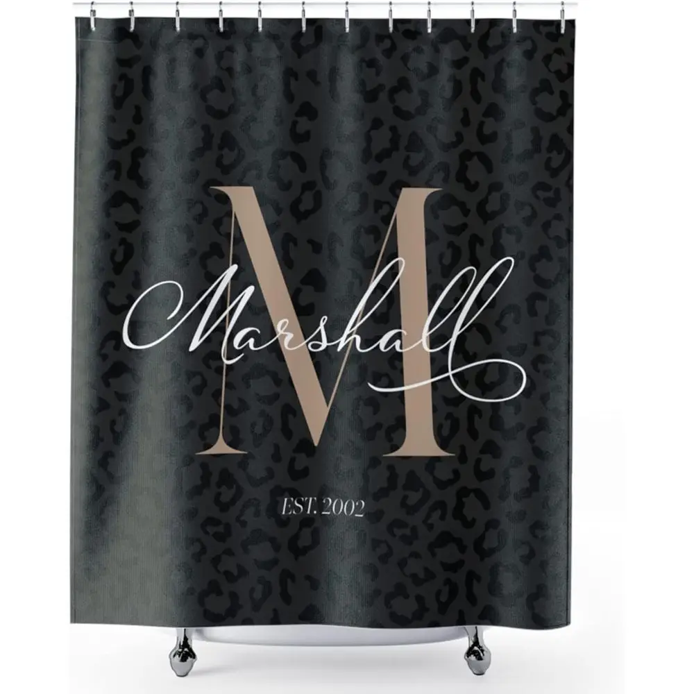 

Изготовленные на заказ черные леопардовые/гепарды с принтом животных, водонепроницаемые тканевые шторы для ванной, уникальный элегантный декор для ванной комнаты
