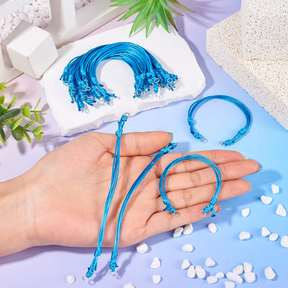20Pcs 23.5cm Handmade Braided Bracelet Making Adjustable Waxed Polyester Cord Bracelet For DIY Jewelry Findings Gifts image 6