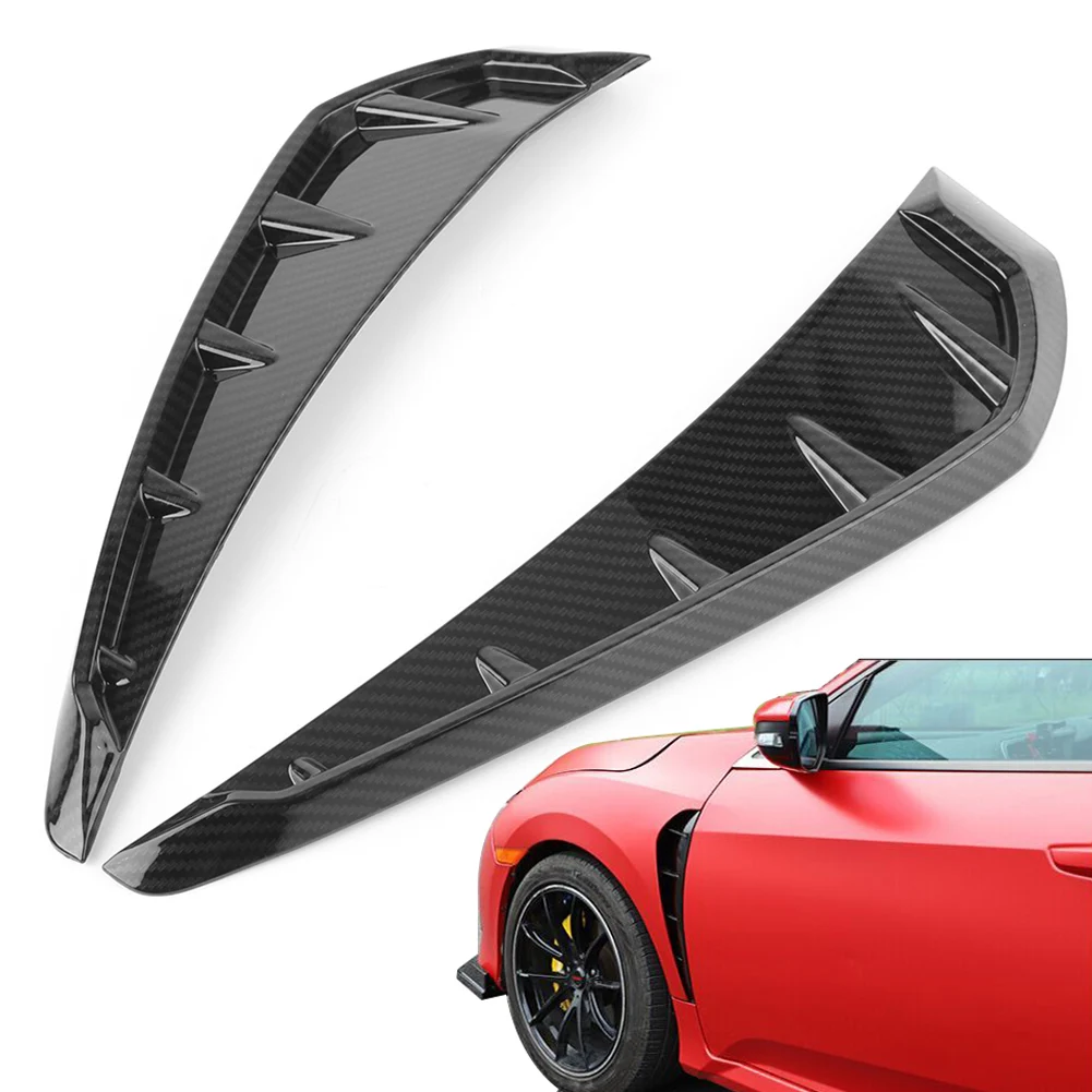 Auto Shark Grille Air Flow Side Vent Exterior Grill Decoration Trim For Honda Civic 2016 2017 2018 2019 ABS Plastic