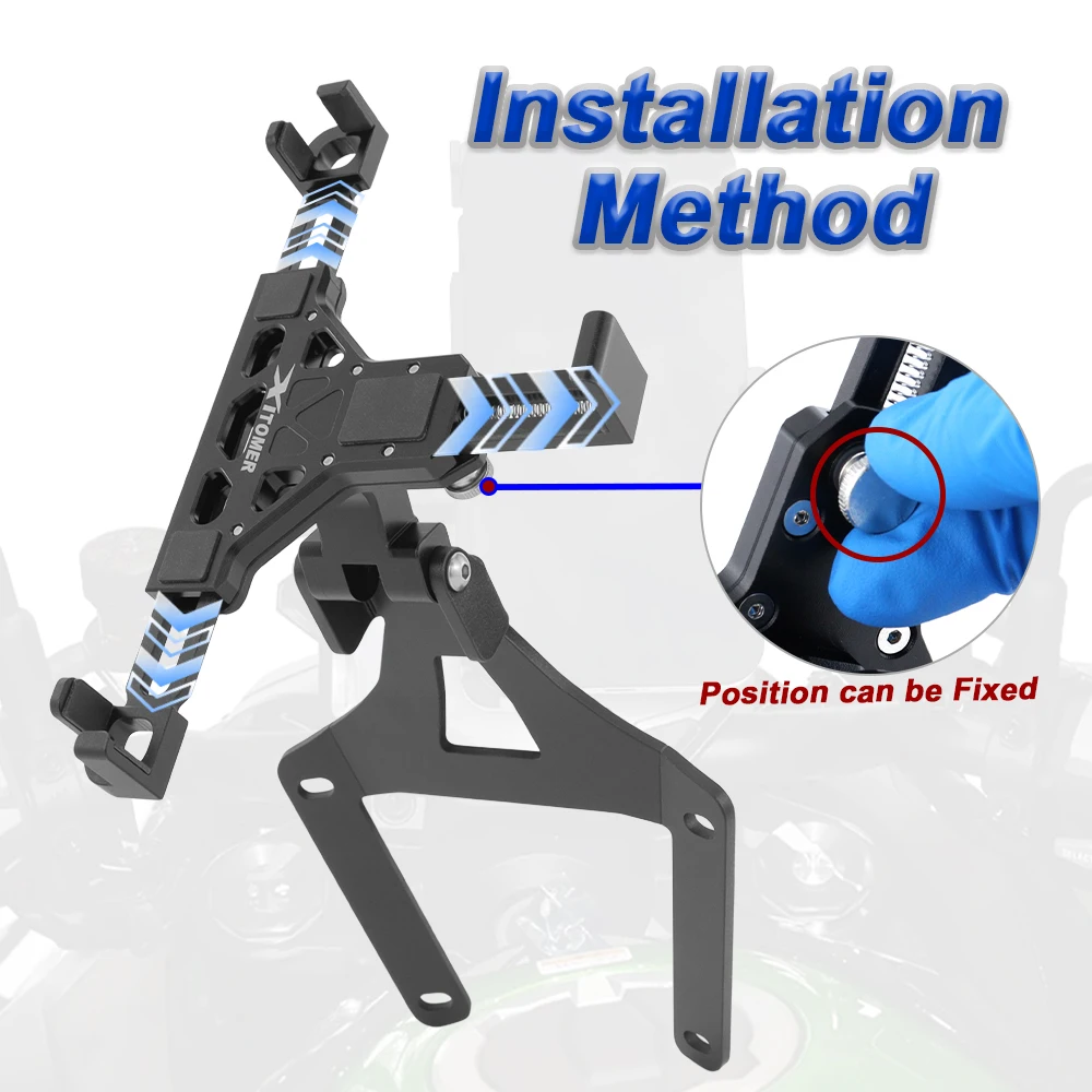 Phone Holder Bracket Motorcycle GPS Mount GPS Bracket Navigation Bracket Adapter ZH2 2020-2022 2023 2024 2025 2026 For kawasaki