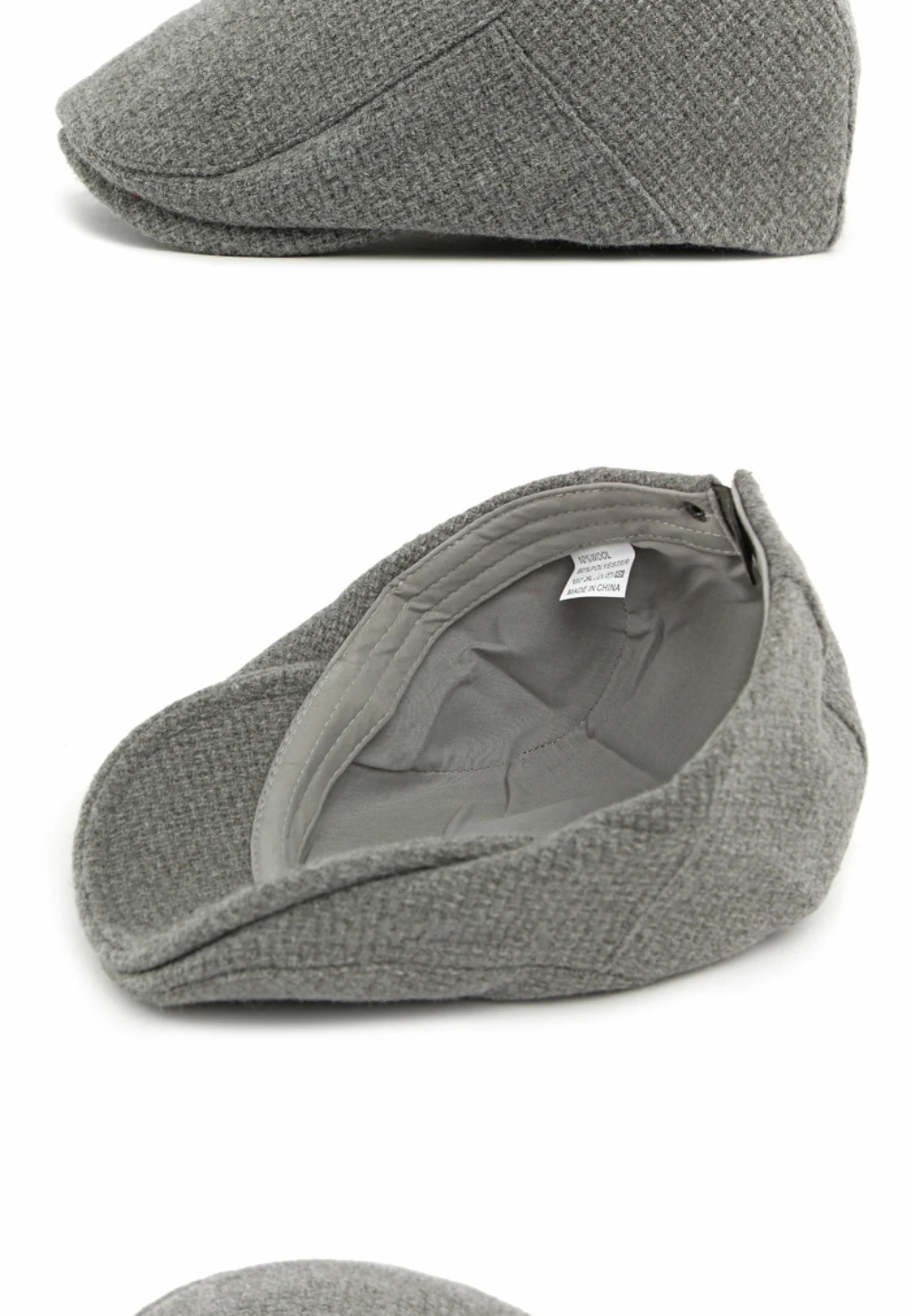 HT4887 Baskenmütze für Herren und Damen, Künstler-Baskenmütze, verstellbare Ivy-Flatcap, Unisex, Herbst-Winter, gestrickte Woll-Baskenmütze – Detail 11