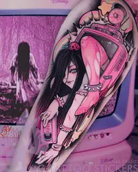 Cartoon Terror Tattoos Waterproof Fake Tattoo for Woman Men Clavicle Arm Colorful Tattoo Lasting Anime Temporary Tattoo Stickers