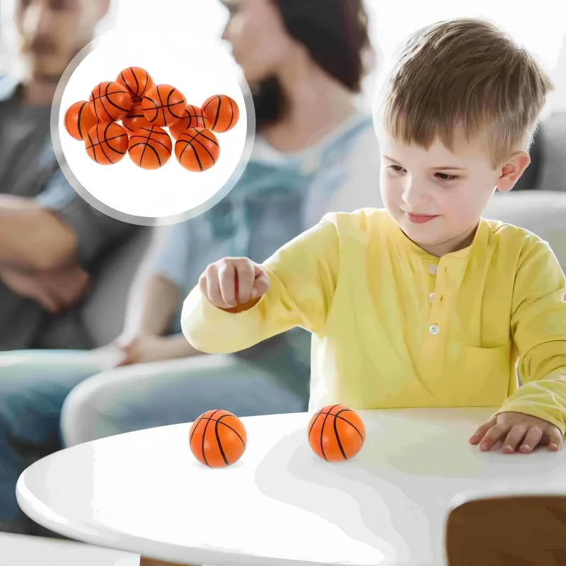 Mini pelota de baloncesto de PU suave para niños, juguetes antiestrés para aliviar el estrés, bolas de goma de espuma suave para apretar, juguetes