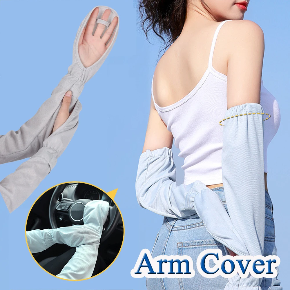 

Loose Summer Women Sun Protection Arm Sleeves Ice Sleeve UV Driving Sleeves Cover Gloves Arm Guard Outdoor Breathable Sleeves