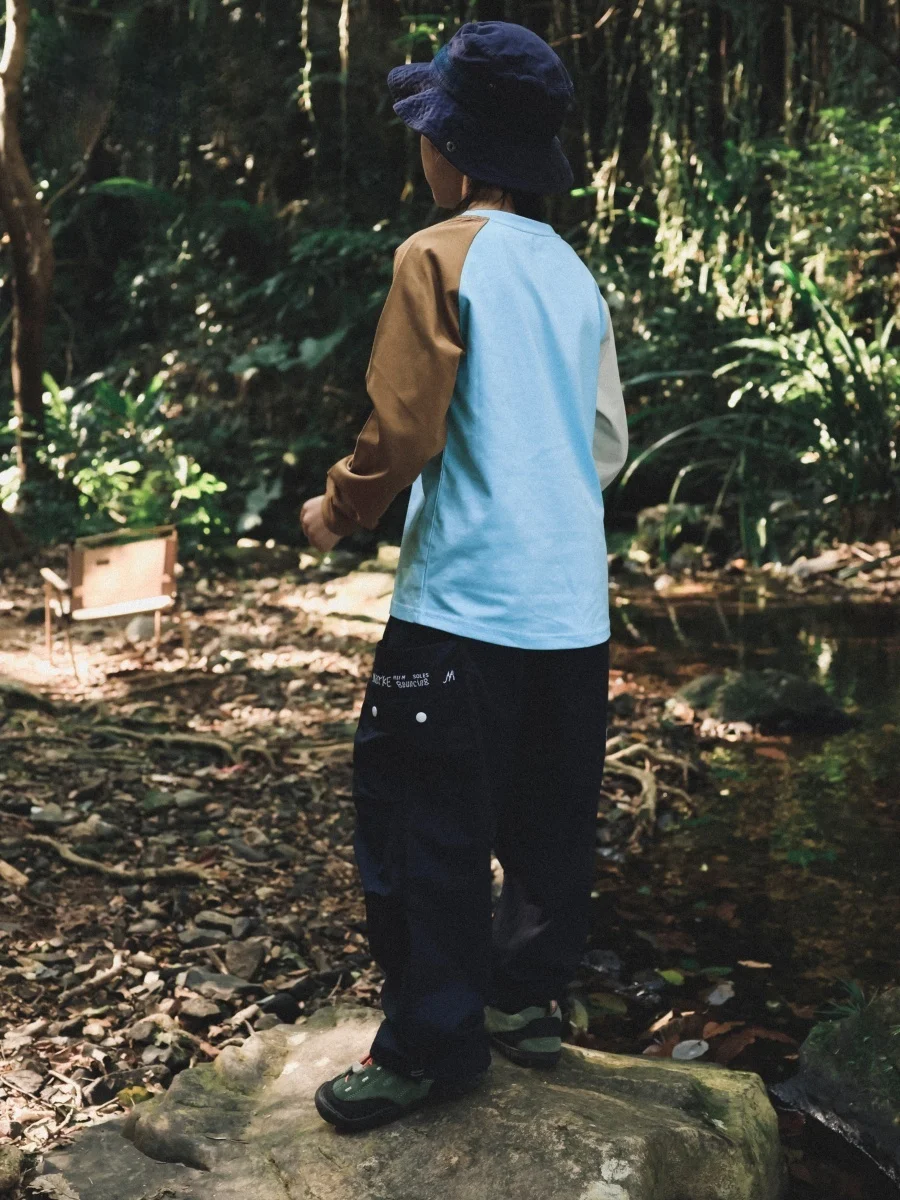 Facec Mountain Series Boys Work Pants Spring New Loose Lightweight Outdoor Sports Long Trousers Elastic Waist Straight Leg
