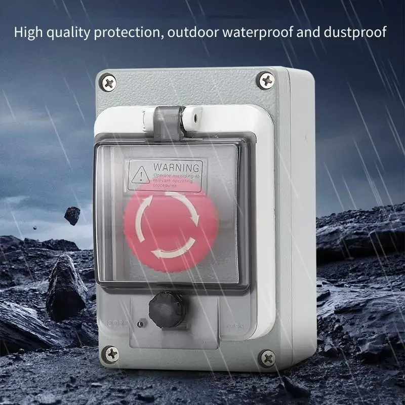 Waterproof Emergency Stop Switch Button Box Industrial Fan Controller Cast Aluminum Plastic Enclosure for Safety Control