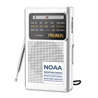 PRUNUS J-161 Meteorological Radio Portable AM/FM Radio WB Small Radio Receiver Portable Pocket Radios NOAA for 2 AA Batteries