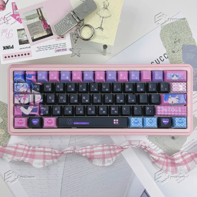 109 Keys Rabbit Hole Keycaps Cherry PBT Sublimation Customized Full Set of Game Keycaps Adapted To Wooting Mechanical Keyboard