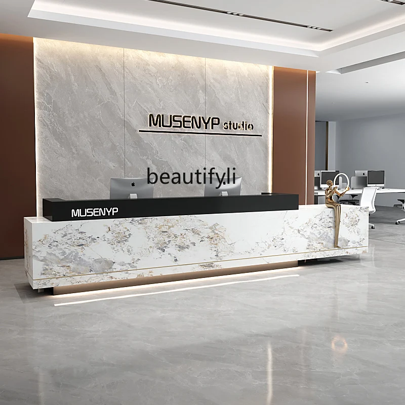 Company Hotel Lobby Marble Reception Desk Training Institution Beauty Salon Bar checkout page Simple and modern