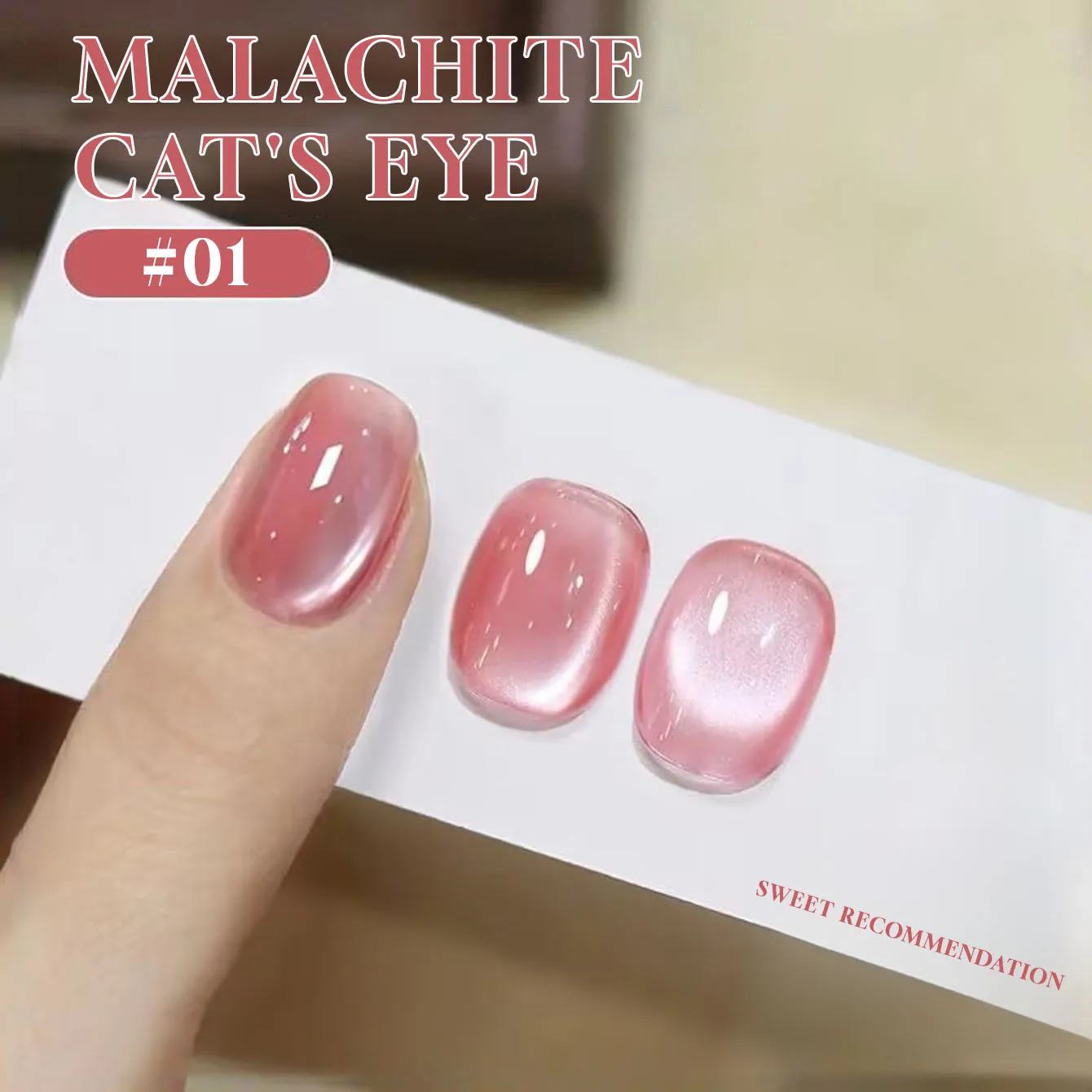 MN 12ML 1 szt. Przezroczysty pudrowy lakier do paznokci z efektem kociego oka, szklane koraliki, różowe paznokcie, specjalne materiały do salonów paznokci, akcesoria do paznokci